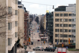 L'axe finit à l'église du Kallio.