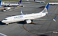Image 12The Boeing 737 series of aircraft, as seen here in the United Airways livery, is a popular choice for airlines that operate narrow-body aircraft. (from Aviation)