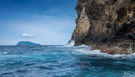 View of Corvo from Flores, Azores, Portugal