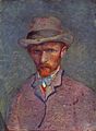 Self-Portrait with Grey Felt Hat, March/April 1887 Oil on pasteboard, 19 × 14 cm Van Gogh Museum, Amsterdam (F296)