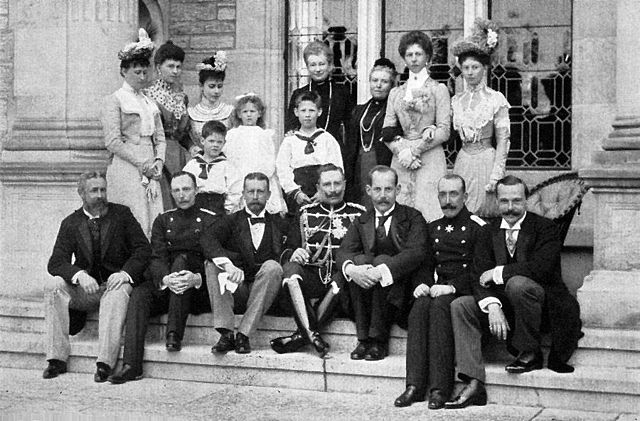 Prince Albert (bottom row, second from right) with members of his family in May 1900