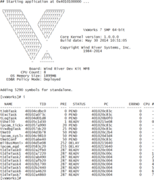 VxWorks 7 Boot képernyő