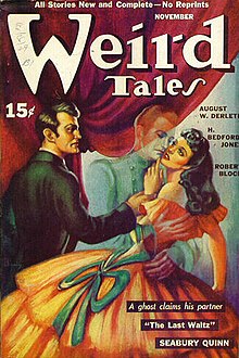 Weird Tales (ноябрь 1940 года, том 35, № 6) Сибери Куинн «Последний вальс». Обложка — Маргарет Брандейдж