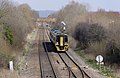 2014-05-23 First Great Western 158763 and 150248 approach Worle Junction.