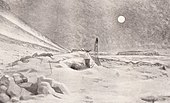 Tegning etter foto av hytta Nansen og Johansen overvintret i 1895–1896 Kilde: Nansen: Farthest North, Vol. II