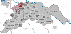 Poziția Wittorf pe harta districtului Lüneburg