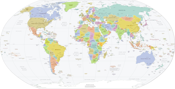 Political world map from the CIA World Factbook