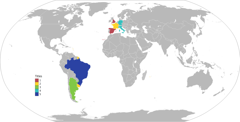 Map of winning countries