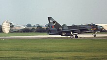 Binbrooker Lightning bei der Landung in Finningley, 1980