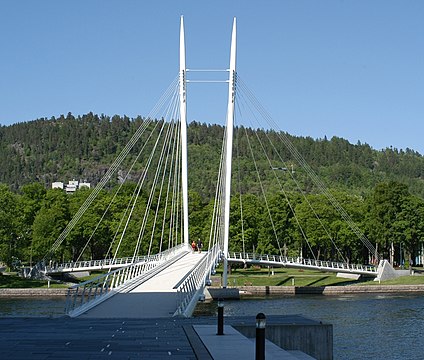 The "Ypsilon" Y-bridge in Drammen, Norway.