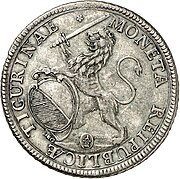Moneta reipublicae Tigurinae: "coin of the Republic of Zürich"