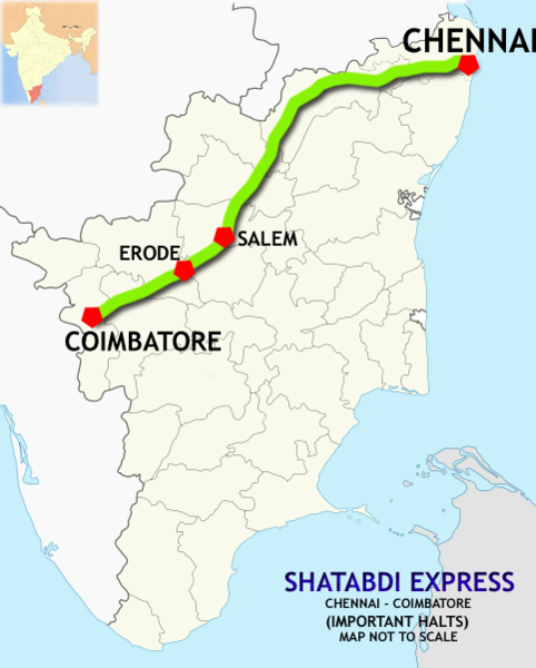 File:(Chennai - Coimbatore) Shatabdi Express route map.png