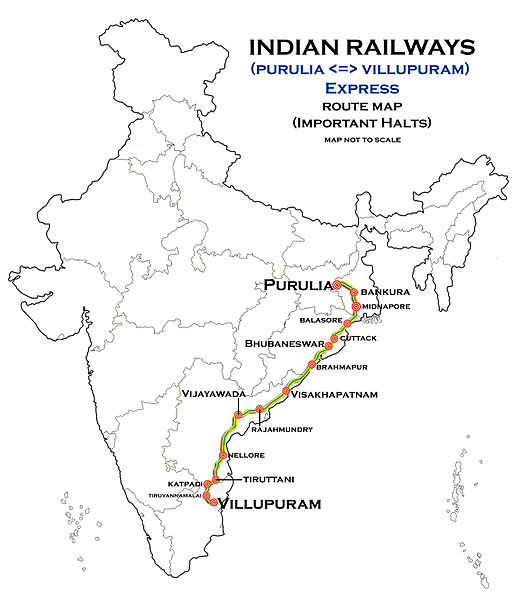 File:(Villupuram - Purulia) Express Route map.jpg