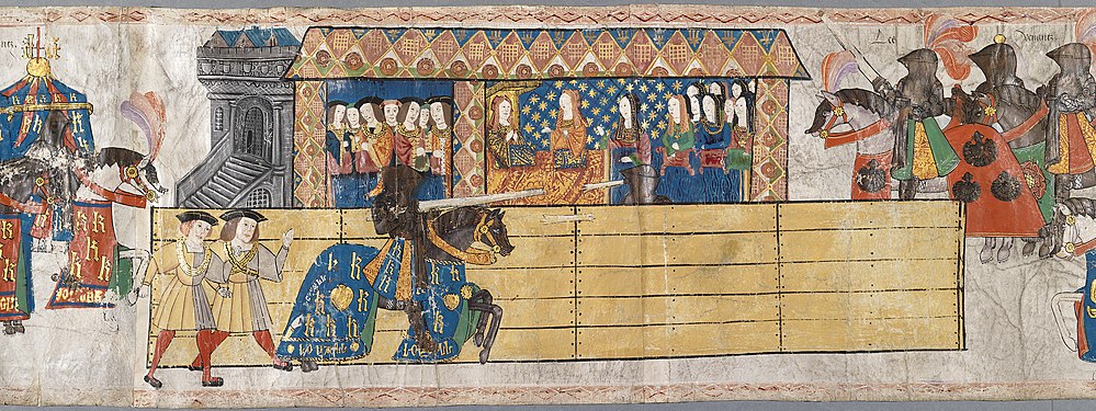 Một phần của bức tranh The Westminster Tournament Roll, buổi lễ xoa hoa và phung phí nhất mà Henry VIII từng làm trong suốt cả cuộc đời mình