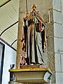Église Saint-Gilles d'Elliant ː statue de saint Herbot.