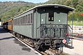 Wagen des ehemaligen Réseau Breton, Nr. 136 aus dem Jahr 1909 (früherer Salonwagen) ist als einziger grün lackiert