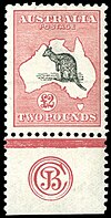 1913 £2 kangaroo and map stamp