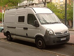 Front view (from the right) of the van.