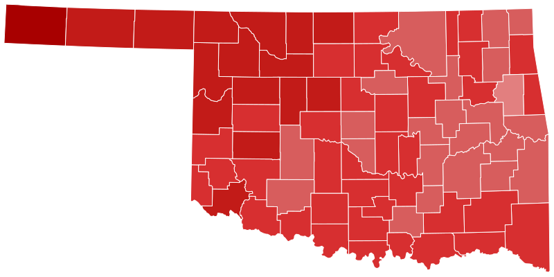 File:2014 United States Senate election in Oklahoma results map by county.svg