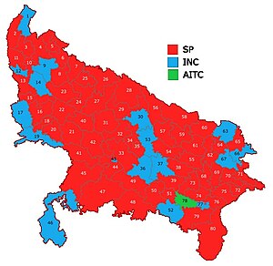 2024 Lok Sabha Election in Uttar Pradesh INDIA Seat Share.jpg