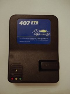 A Highway 407 toll transponder