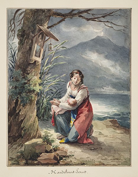 File:4 - Hortense Haudebourt-Lescot - Femme confiant son enfant à la Vierge pendant l'éruption d'un volcan.jpg