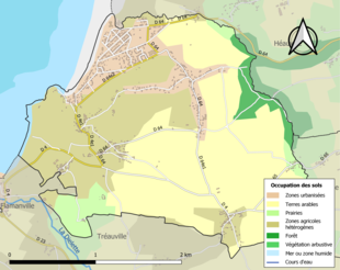 Mapa de colores que muestra el uso de la tierra.