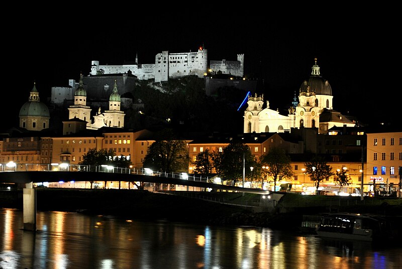 File:6 of 10 - Salzach River at Night, Salzburg AUSTRIA.jpg