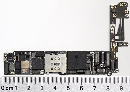 A8 SoC on iPhone 6 main logic board.