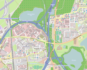 Overview map of the Düsseldorf-Nord motorway junction