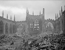 Durch Brandbomben zerstörte Kathedrale von Coventry