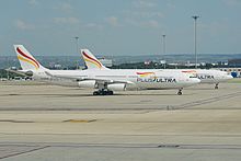 Airbus A340-313X ‘EC-MFB’ Plus Ultra Lineas Aereas (27180414061).jpg