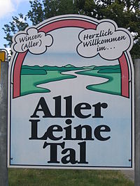 Sign for the Aller Leine Valley at Wolthausen Aller Leine Tal sign 1.JPG