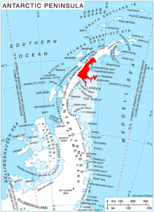 Location of Oscar II Coast on Antarctic Peninsula.