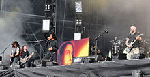 With the release of its extended play I'm the Man, Anthrax (pictured) is considered one of the pioneers of rap metal. Anthrax at Wacken Open Air 2013 05.jpg
