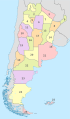 Argentina administrative divisions - Numbers - colored by TUBS