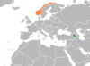 Location map for Armenia and Norway.