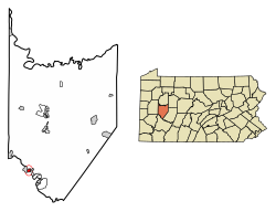 Umístění Leechburgu v Armstrong County v Pensylvánii.