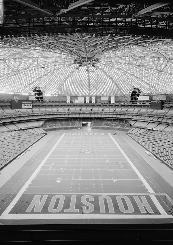 The now-abandoned Astrodome, which was the home of the Houston Astros, had football turf still intact after the Oilers' departure.