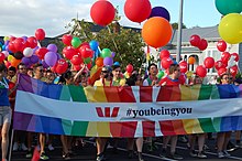 Participants at the Auckland Pride Festival in 2016 Auckland pride parade 2016 29.jpg