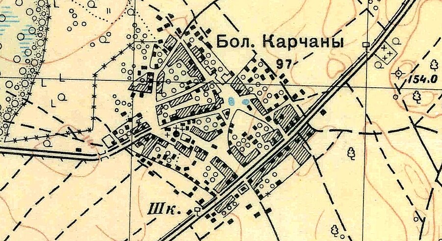 План деревни Большие Корчаны. 1930 год