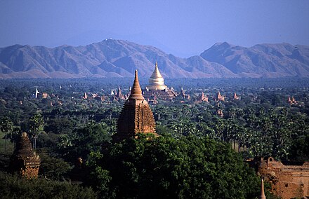 Bagan area as seen from Shwesandaw Pagoda