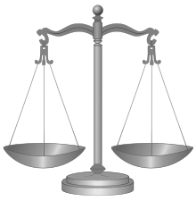 Balance scales in equal balance are a modern symbol of Pyrrhonism Balance scales symbol.svg