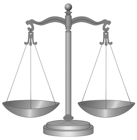Balance scales in equal balance are the symbol of Pyrrhonism