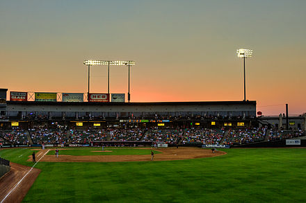 A view of the third-base stands of the Dell Diamond, home of the Round Rock Express