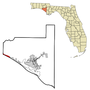 Bay County Florida Incorporated and Unincorporated areas Laguna Beach Highlighted.svg