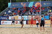 Deutsch: Beachhandball Europameisterschaften 2019 (Beach handball Euro); Tag 6: 7. Juli 2019 – Spiel um Platz Drei, Männer, Ungarn-Russland 2:0 (26:20, 23:22) English: Beach handball Euro; Day 6: 7 July 2019 – Men's Bronze Medal Match – Hungary-Russia 2:0 (26:20, 23:22)