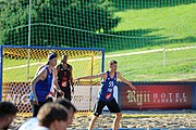 Deutsch: Beachhandball Europameisterschaften 2019 (Beach handball Euro); Tag 4: 5. Juli 2019 – Männer, Viertelfinale, Dänemark-Frankreich 2:0 (19:14, 12:10) English: Beach handball Euro; Day 4: 5 July 2019 – Quarter Final Men – Denmark-France 2:0 (19:14, 12:10)