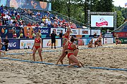 Deutsch: Beachhandball Europameisterschaften 2019 (Beach handball Euro); Tag 5: 6. Juli 2019 – Frauen, Halbfinale, Kroatien-Dänemark 1:2 (12:19, 17:10, 4:7) English: Beach handball Euro; Day 5: 6 July 2019 – Semifinal Men – Croatia-Denmark 1:2 (12:19, 17:10, 4:7)