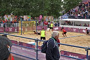 Deutsch: Beachhandball bei den Olympischen Jugendspielen 2018; Tag 5, 10. November 2018; Jungen, Hauptrunde - Thailand-Argentinien 2:1 English: Beach handball at the 2018 Summer Youth Olympics at 11 October 2018 – Boys Main Round – Thailand-Argentina 2:1